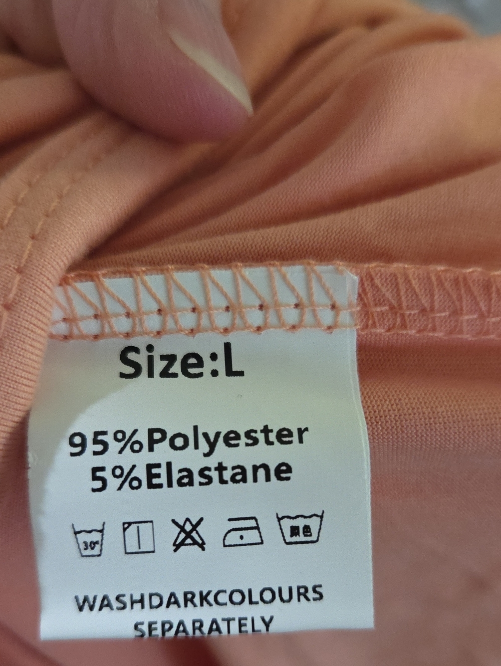 NEW Peach V-Neck Short Sleeve Jumpsuit with Front Pockets - Picture 5 of 5
